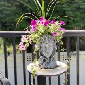 Creative Goddess Head Planter Statue for Garden Ornaments | 9×9×14 Inch